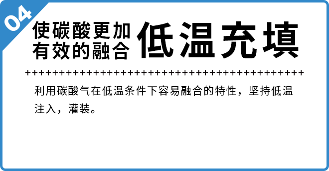 04.使碳酸更加 有效的融合 低温充填